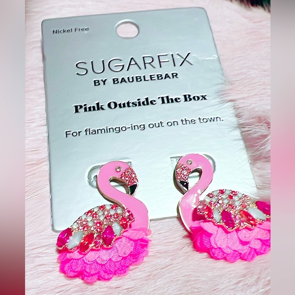 BaubleBar Jewelry - Vintage Sure Fix Pink bauble bear Outside The Box Flamingo Earrings